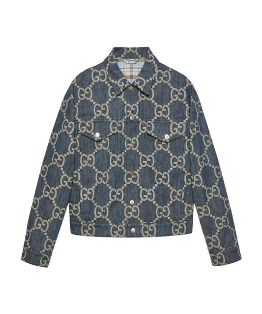 Gucci interlocking G pattern denim jacket